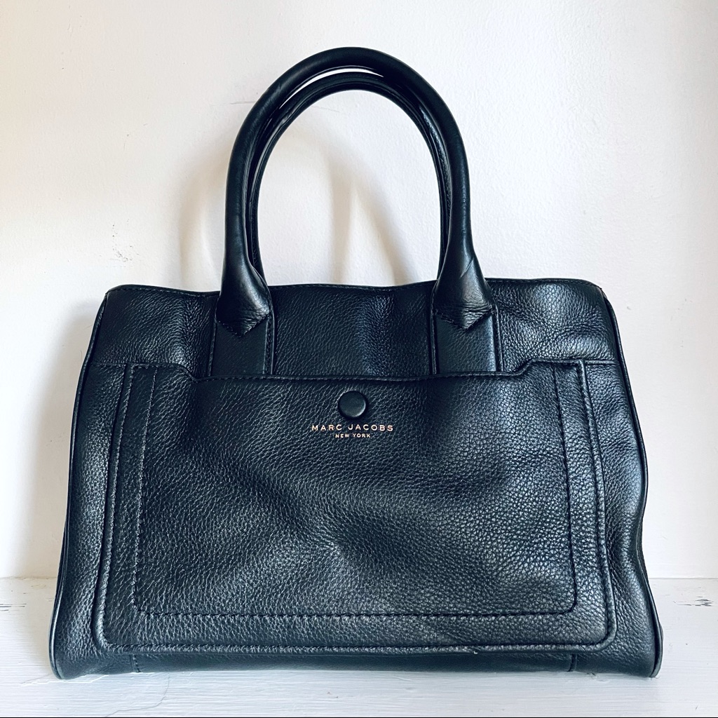Marc Jacobs Black Leather Empire City Leather Structured Top Handle Tote Bag